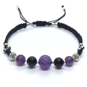 Amethyst & Onyx Bracelet